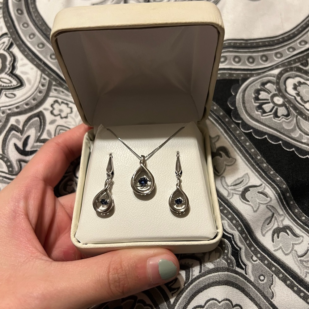 Royal Blue necklace and earring set